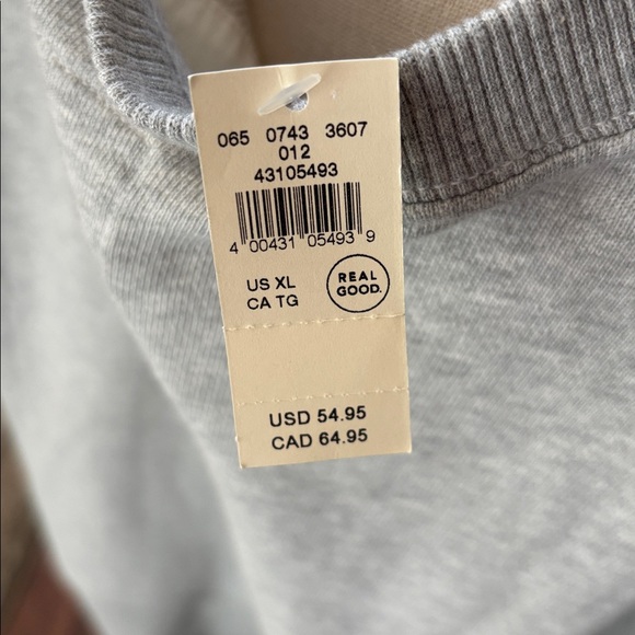 Aerie Light Gray Women's Oversized Cropped Sweatshirt with Ribbon Detail size XL - Picture 6 of 6